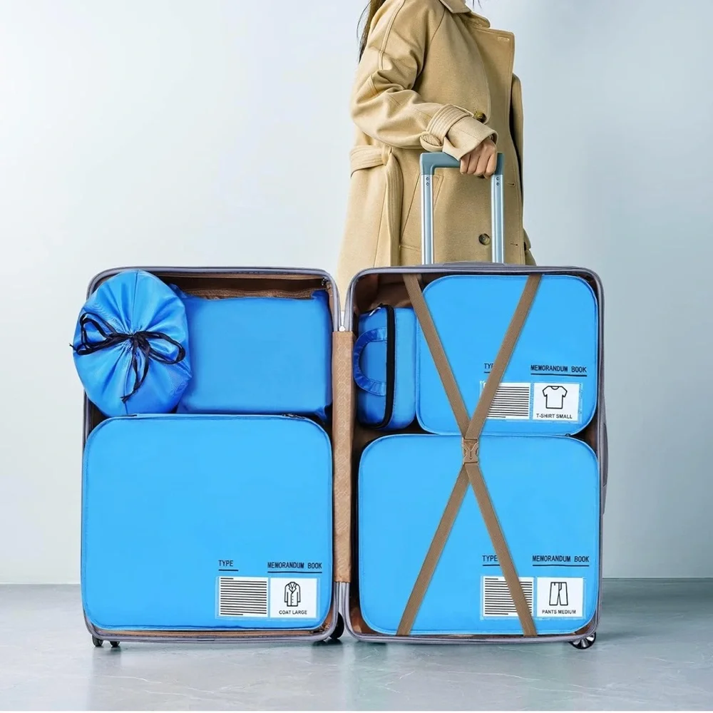 Blue Garment Bags Set